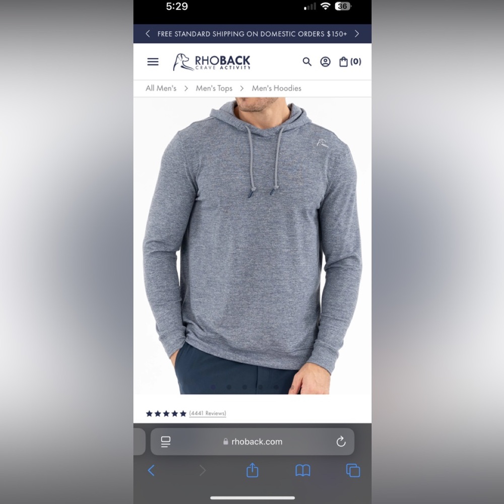 Rhoback Hesi hoodie. Steel grey